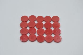 Preview: LEGO 20 x Fliese Platte Kachel rund glatt rot Red Tile Round 2x2 4150