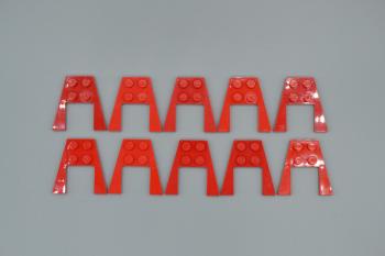 Preview: LEGO 10 x FlÃ¼gelplatte mit Aussparung rot Red Wedge Plate 4x4 43719