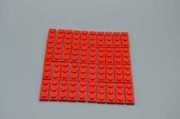 Preview: LEGO 40 x Basisplatte 1x3 rot red basic plate 3623 362321