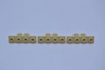 Preview: LEGO 3 x Platte Winkelplatte beige Tan Bracket 1x2 1x4 2436