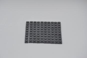 Preview: LEGO 30 x Basisplatte neues dunkelgrau Dark Bluish Gray Plate 1x3 3623 