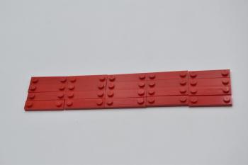 Preview: LEGO 20 x Fliese rot Red Plate Modified 1x4 with 2 Studs without Groove 92593