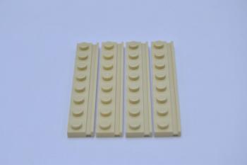 Preview: LEGO 4 x Platte m. Nut FÃ¼hrung beige Tan Plate Modified 1x8 with Door Rail 4510 