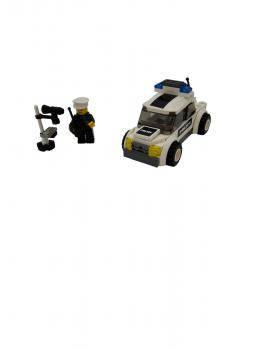 Preview: LEGO Set 7236 Streifenwagen ohne BA Police Car Black Sticker without instruction