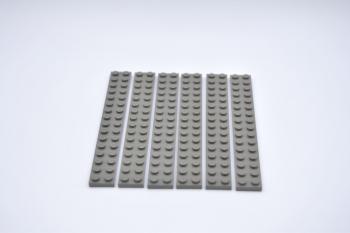 Mobile Preview: LEGO 6 x Basisplatte Bauplatte alt dunkelgrau Dark Gray Basic Plate 2x16 4282 