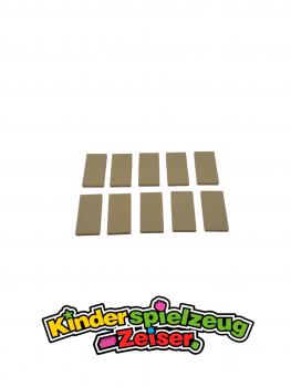 Preview: LEGO 10 x Fliese Kachel Platte glatt beige Tan Tile 2x4 87079