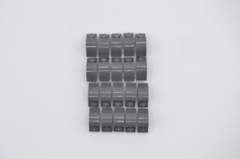 Preview: LEGO 20 x Bogensteine neues dunkelgrau Dark Bluish Gray Brick 2x1x1 Curved 6091