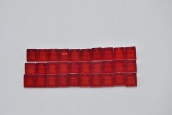 Preview: LEGO 30 x SchrÃ¤gstein Dachstein transparent rot Trans-Red Slope 30 1x1x2/3 54200