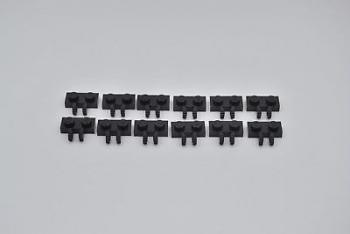 Mobile Preview: LEGO 12 x Platte mit Raster schwarz black plate 1x2 with vertical fork 60471