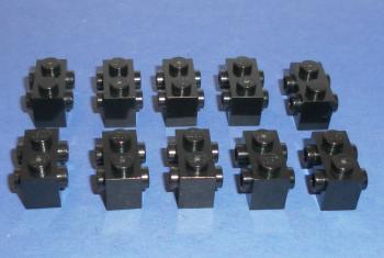 Preview: LEGO 10 x Snot Konverter schwarz Black Brick Modified 1x2 Studs 2 Sides 52107