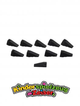 Preview: LEGO 10 x Keilstein FlÃ¼gel schwarz Black Red Wedge 4x2 Triple Right 43711