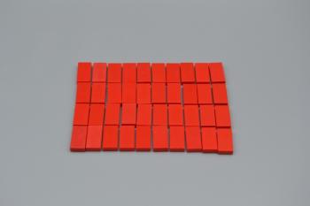 Preview: LEGO 40 x Fliese mit Rille rot Red Tile 1x2 with Groove 3069