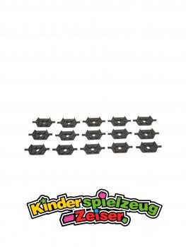 Preview: LEGO 15 x Achsplatte alt dunkelgrau Dark Gray Plate 2x2 Reinforced 6157