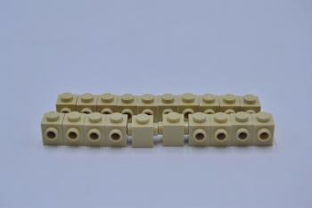 Preview: LEGO 20 x Konverter beige Tan Brick Modified 1x1 Studs on 2 Sides Opposite 47905