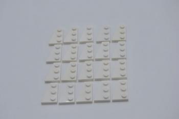 Preview: LEGO 20 x FlÃ¼gelplatten links weiÃŸ White Wedge Plate 3x2 Left 43723