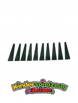 Preview: LEGO 10 x FlÃ¼gelplatte links dunkelgrÃ¼n Dark GreenÂ Wedge Plate 12x3 Left 47397