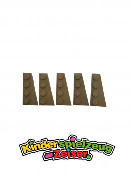 Preview: LEGO 5 x FlÃ¼gelplatte rechts dunkelbeige Dark Tan Wedge Plate 4x2 Right 41769