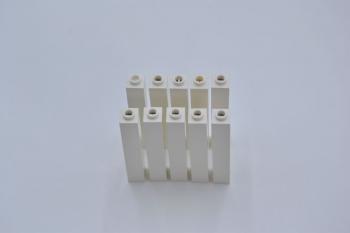 Preview: LEGO 10 x StÃ¼tze offen weiÃŸ White Brick 1x1x5 Blocked Open Stud or Hollow 2453a