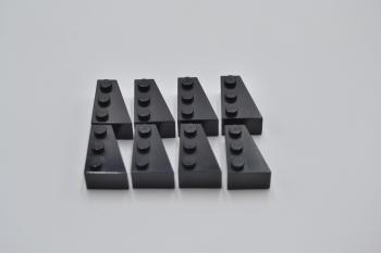 Preview: LEGO 8 x FlÃ¼gel Keilstein Keilabsatz rechts schwarz Black Wedge 3x2 Right 6564