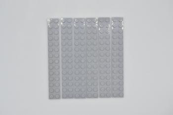 Preview: LEGO 6 x Basisplatte neuhell grau Light Bluish Gray Basic Plate 2x14 91988