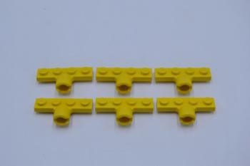 Preview: LEGO 6 x Kupplung gelb Yellow Plate Mod. 1x4 with Tow Ball Socket 2 Slots 3183a