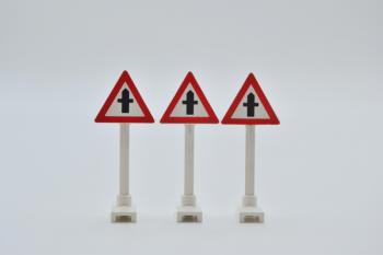 Preview: LEGO 3 x Verkehrsschild White Road Sign Triangle Road Crossing Pattern 649p02