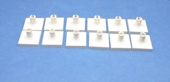 Mobile Preview: LEGO 12 x Platte mit Pin oben 2x2 weiÃŸ white plate with pin 2460 246001
