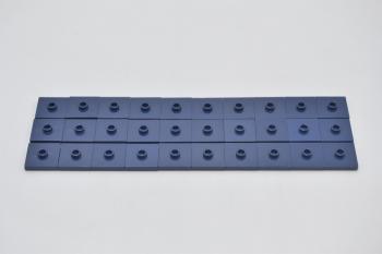 Preview: LEGO 30 x Fliese Noppe dunkelblau Dark Blue Plate 2x2 Groove and 1 Stud 87580