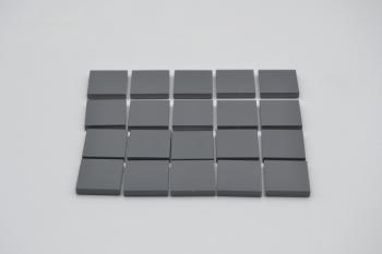 Preview: LEGO 20 x Fliese Kachel neues dunkelgrau Dark Bluish Gray Tile 2x2 3068b