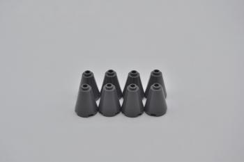 Preview: LEGO 8 x Kegel neues dunkelgrau Dark Bluish Gray Cone 2x2x2 Open Stud 3942c