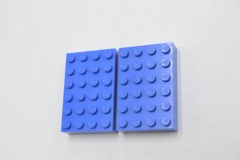 Preview: LEGO 2 x Bauplatte Grundplatte dick 6x4 Noppen blau Blue Brick 4x6 2356