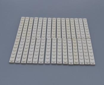 Preview: LEGO 30 x Basisplatte Grundplatte weiÃŸ White Basic Plate 1x8 3460
