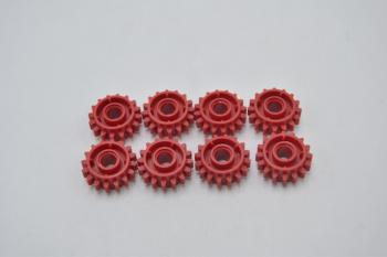 Preview: LEGO 8 x Zahnrad rot Red Technic Gear 16 Tooth Clutch on Both Sides 18946