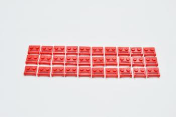 Preview: LEGO 30 x Platte mit Griff rot Red Plate Modified 1x2 with Handle on Side 48336