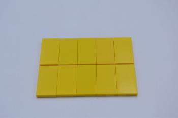 Preview: LEGO 10 x Fliese Platte glatt gelb Yellow Basic Tile 2x4 87079