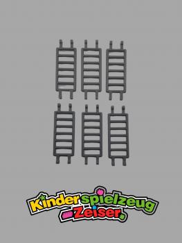 Preview: LEGO 6 x Leiter neues dunkelgrau Dark Bluish Gray Bar 7x3 4 Clips Ladder 30095