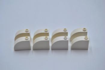 Preview: LEGO 8 x Bogenstein weiÃŸ White Brick 1x3x2 Curved 33243 4141668