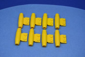 Preview: LEGO 8 x FlugzeugdÃ¼se gelb Yellow Engine Smooth Small 1x2 Side Plate 3475b