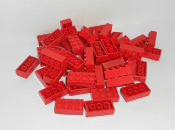 Preview: LEGO 50 x Basisstein 2x4 rot red basic brick 3001 300121