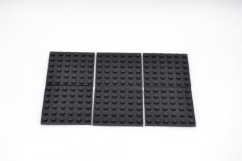 Preview: LEGO 6 x Basisplatte 6x6 schwarz black basic plate 3958 395826