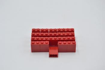Preview: LEGO 20 x Wand StÃ¼tze rot Red Brick 1x2x2 with Inside Stud Holder 3245c