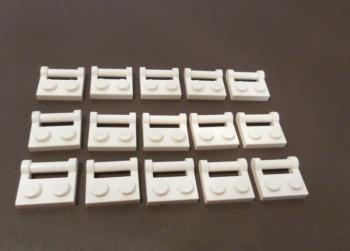 Preview: LEGO 15 x Griffplatten 1x2 Platten mit Griff weiß white plate handle 48336