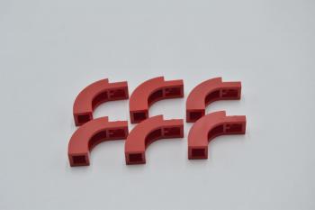 Preview: LEGO 6 x Halbbogen rund rot Red Brick Arch 1x3x2 Curved Top 6005