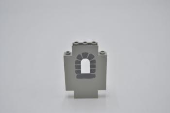 Preview: LEGO Burgmauer bedruckt althell grau Light Gray Panel 2x5x6 Wall Window 4444p01