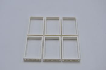 Preview: LEGO 6 x Fensterrahmen weiÃŸ White Door Frame 1x4x6 Two Holes on Top Bottom 60596