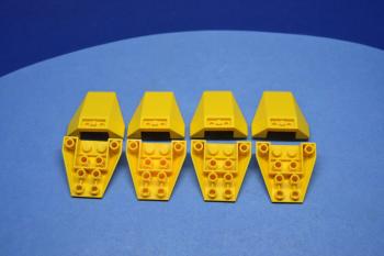 Preview: LEGO 8 x Keilstein gelb Yellow Wedge 4x4 Connections between 2 Studs 4855