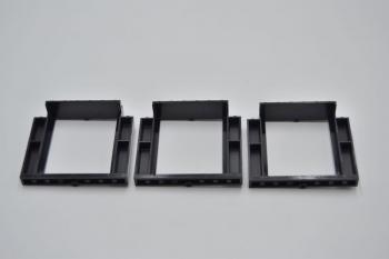 Preview: LEGO 3 x TÃ¼r Rahmen schwarz Door Frame 2x8x6 Swivel without Bottom Notches 40253