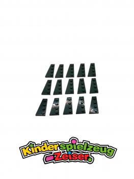 Preview: LEGO 15 x FlÃ¼gelplatte links dunkelgrÃ¼n Dark Green Wedge Plate 4x2 Left 41770