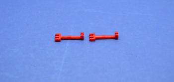 Preview: LEGO 2 x Scharnier Stange rot Red Hinge Bar 2.5L 2 and 3 Fingers on Ends 2880