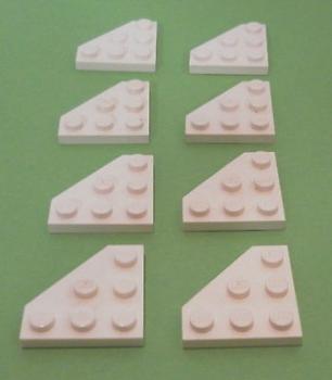 Preview: LEGO 8 x Ecke Flügel Platte 3x3 weiß white wedge wing plate 2450 245001 4280148